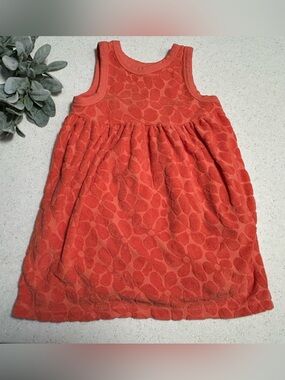 Hanna Andersson Girls Orange Terry Cloth Sleeveless Dress
